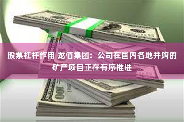 股票杠杆作用 龙佰集团：公司在国内各地并购的矿产项目正在有序推进