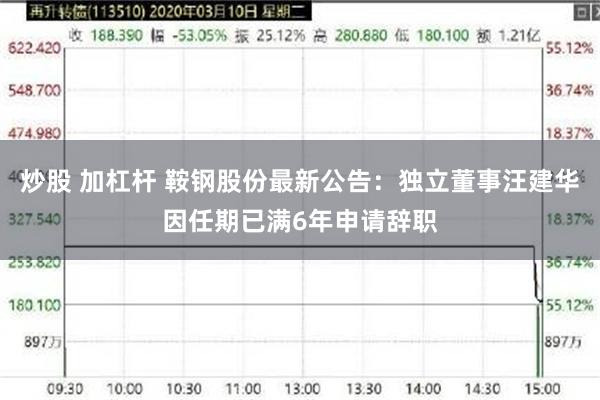 炒股 加杠杆 鞍钢股份最新公告：独立董事汪建华因任期已满6年申请辞职
