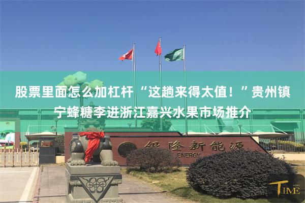 股票里面怎么加杠杆 “这趟来得太值！”贵州镇宁蜂糖李进浙江嘉兴水果市场推介