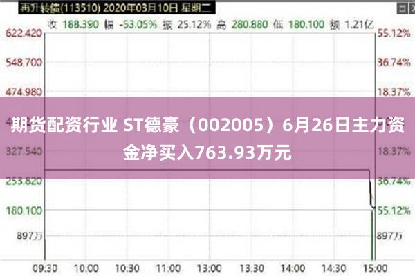 期货配资行业 ST德豪（002005）6月26日主力资金净买入763.93万元