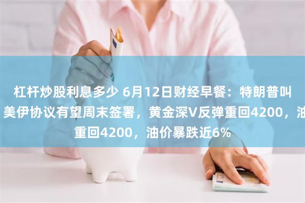 杠杆炒股利息多少 6月12日财经早餐：特朗普叫停对伊空袭，美伊协议有望周末签署，黄金深V反弹重回4200，油价暴跌近6%