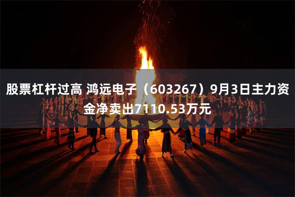 股票杠杆过高 鸿远电子（603267）9月3日主力资金净卖出7110.53万元