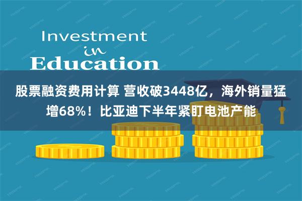 股票融资费用计算 营收破3448亿，海外销量猛增68%！比亚迪下半年紧盯电池产能