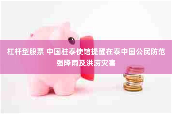 杠杆型股票 中国驻泰使馆提醒在泰中国公民防范强降雨及洪涝灾害